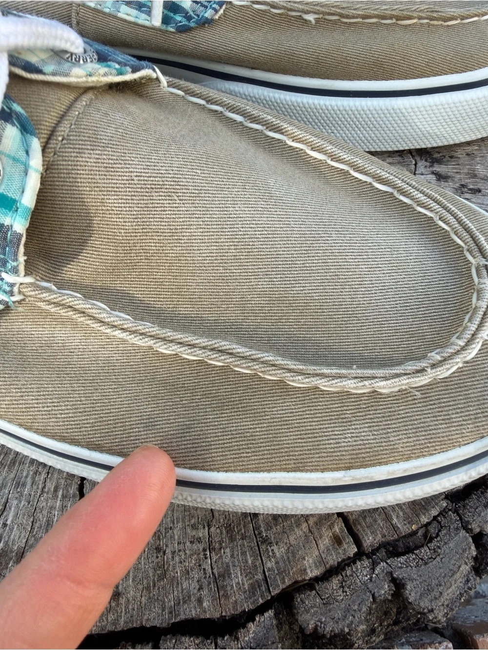Sperry Men’s 10.5 Top-Sider Blue Plaid Casual Boat, Top Sider Shoes CLEAN